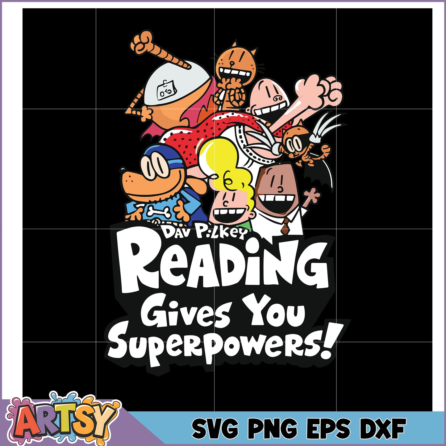Dav Pilkey Reading Superpowers SVG