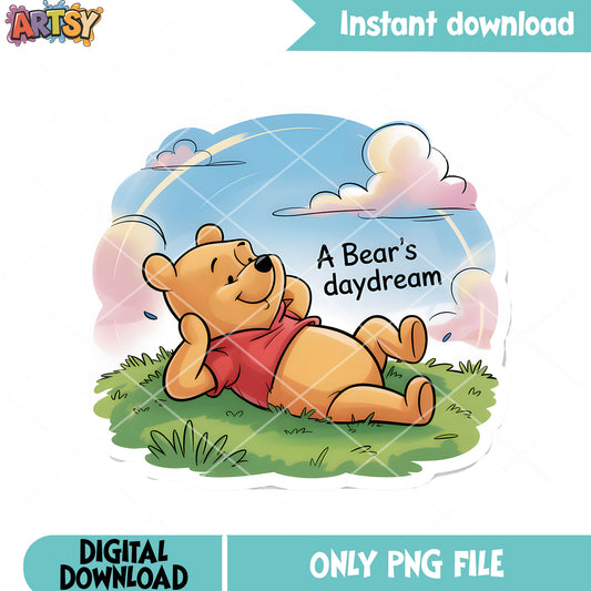 Daydream is bear dream png, pooh bear png, disney poster png