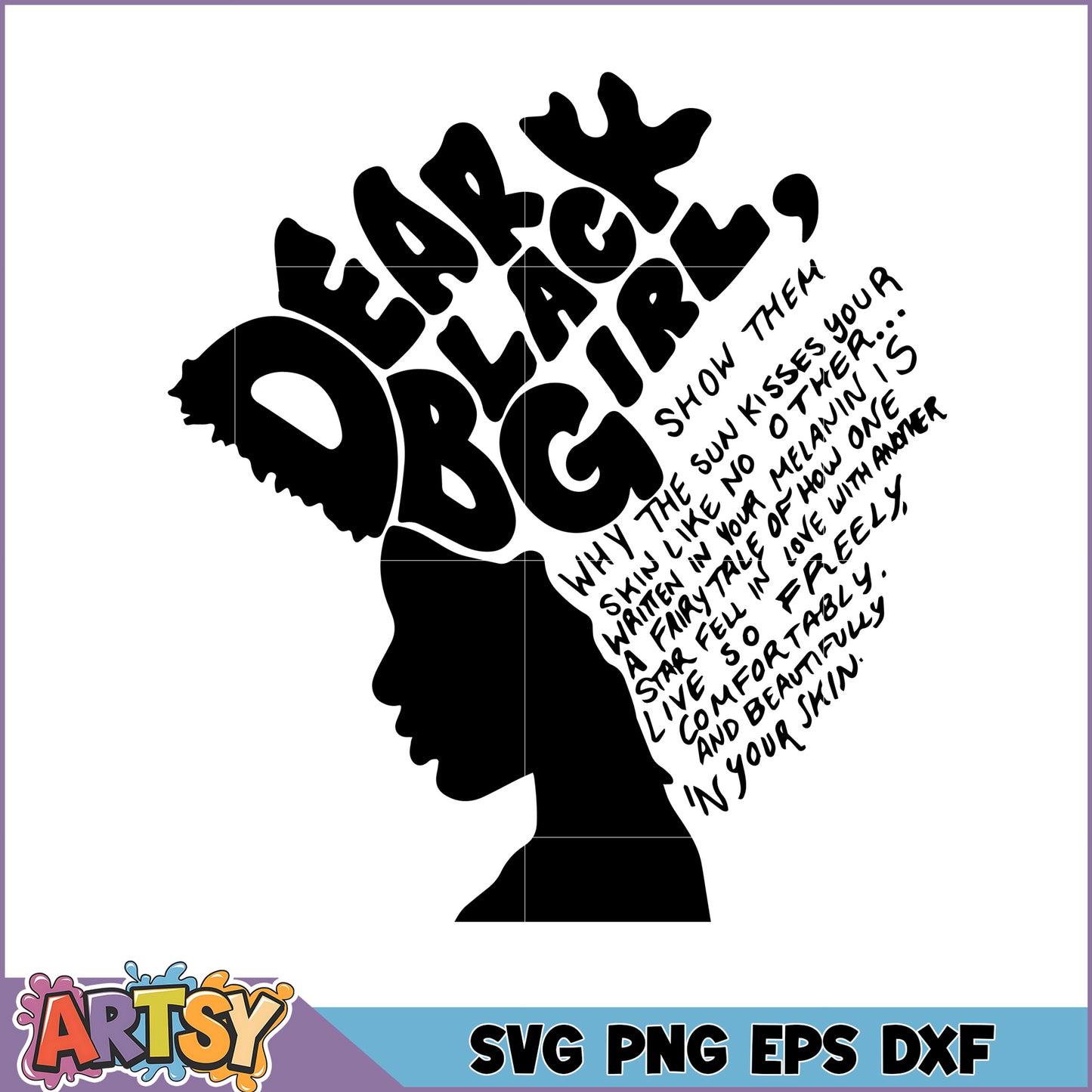 Dear Black Girl SVG Cut File