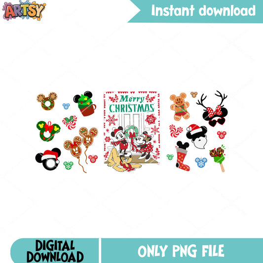 Decor christmas door disney png, disney png, disney christmas png