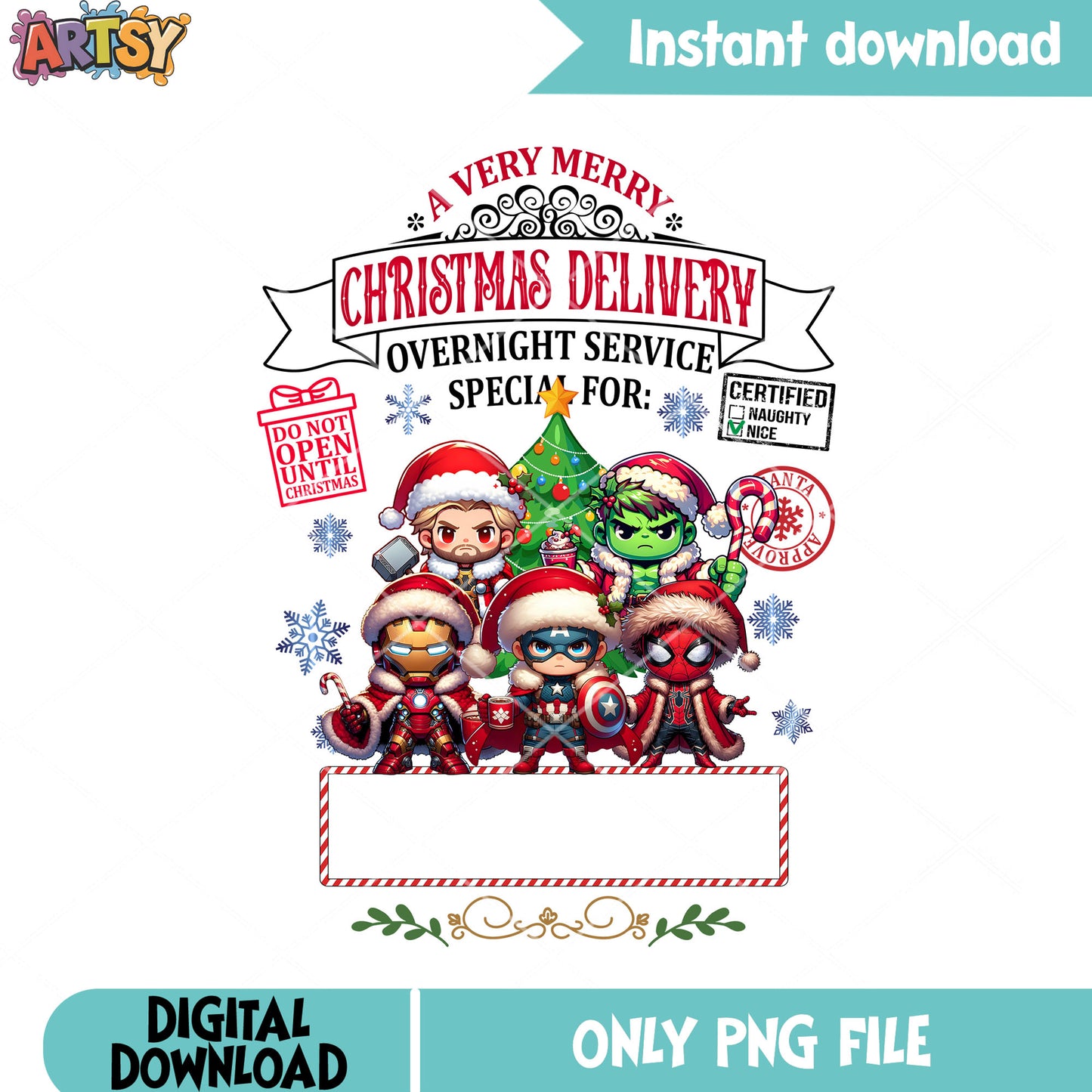 Delivery hero to christmas png, iron man png, marvel christmas png