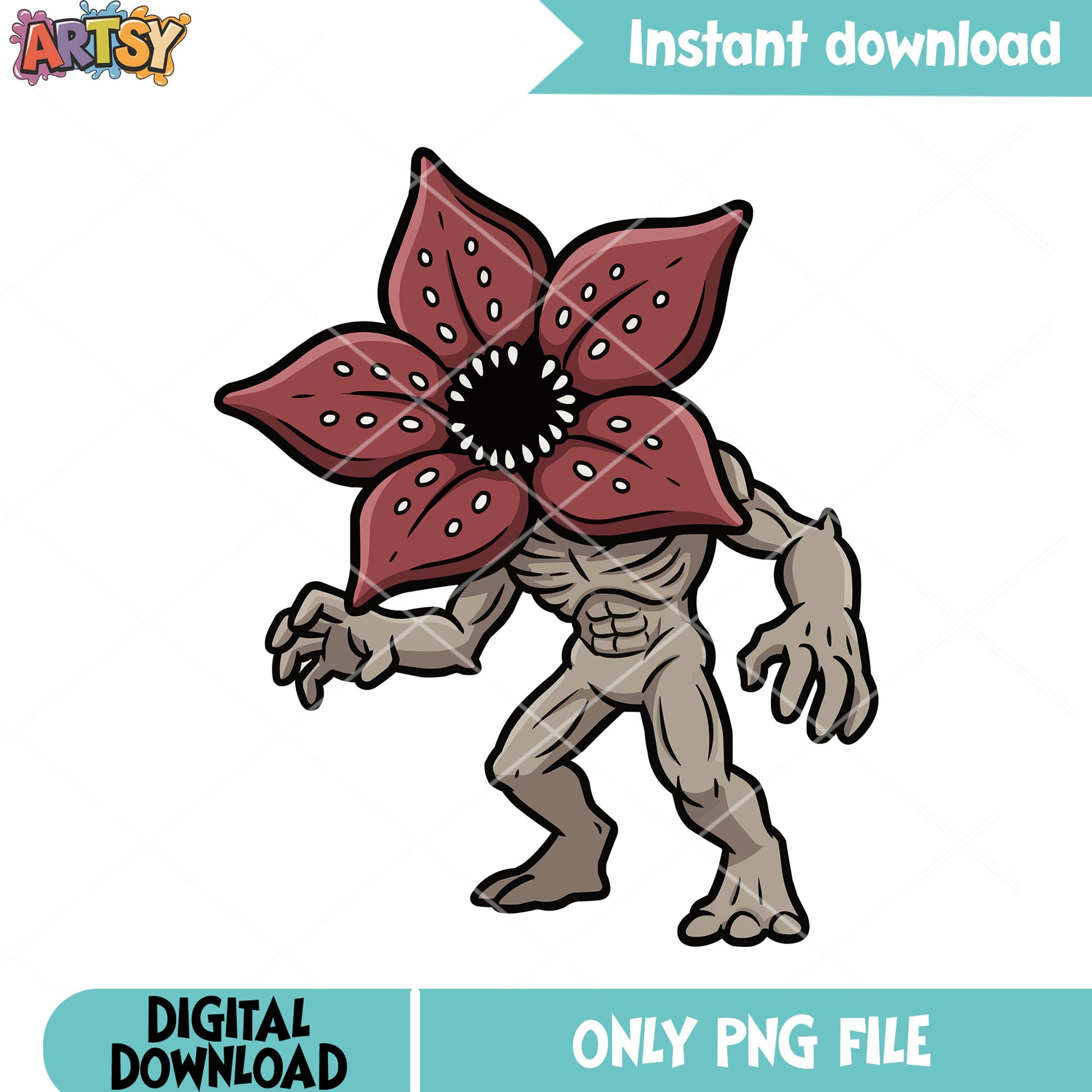 Demogorgon monster chibi png, stranger things png, horror movies png