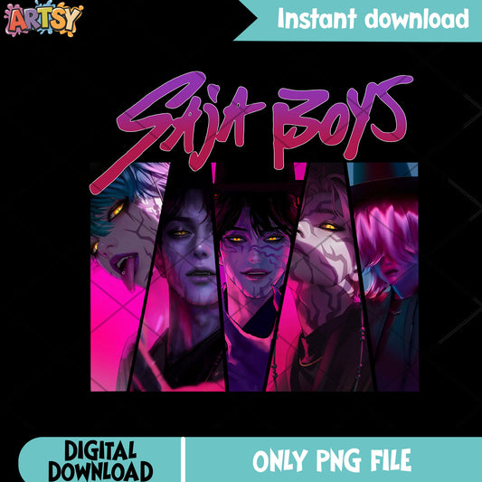 Demon boys saja form png, kpop saja png, kpop demon png