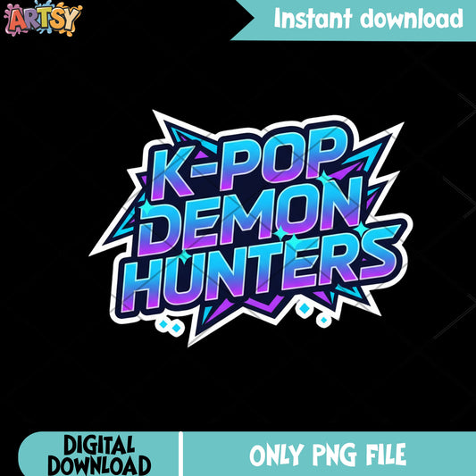 Demon hunters Vibrant kpop logo love png, kpop logo png, netflix png