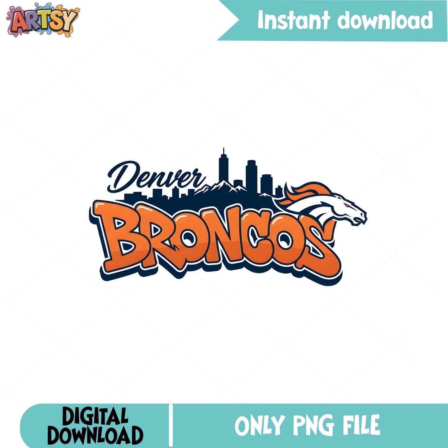 Denver Broncos PNG, NFL Football Team Skyline, Sports PNG