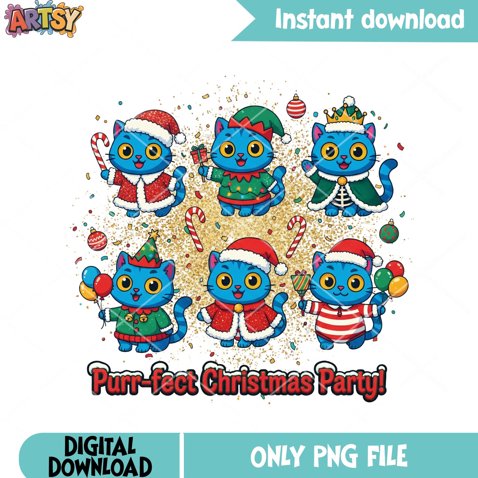 Derpy cat chiristmas edition png, santa costume png, derby cat png