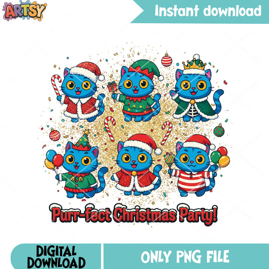 Derpy cat chiristmas edition png, santa costume png, derby cat png