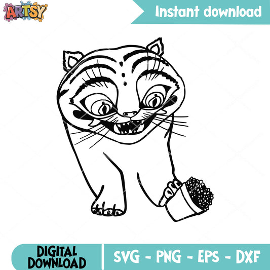 Derpy kpop tiger outline svg, derpy huntrix svg, derpy kpop svg