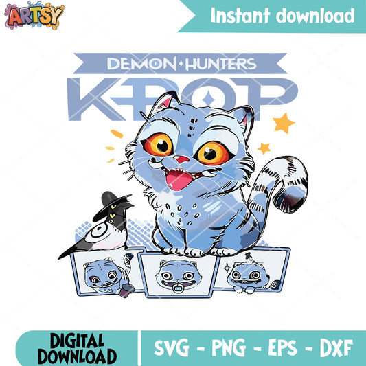 Derpy tiger and sussy svg, derpy sussy svg, kpop demon hunters svg