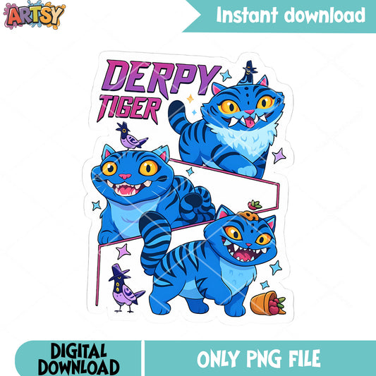 Derpy tiger anime png, poster anime png, anime tiger derpy png
