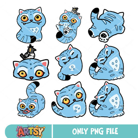 Derpy tiger cute png bundle, derpy tiger png, derpy kpop png