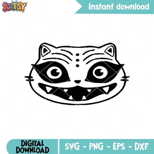 Derpy tiger head outline svg, derpy tigers svg, kpop demon hunters svg