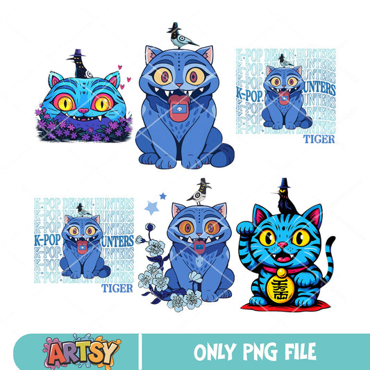Derpy tiger kpop png bundle, kpop idol derpy​ png, kpop demon hunters​ png