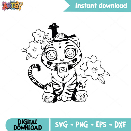 Derpy tiger sussy floral svg, derpy kpop svg, derpy sussy svg