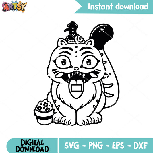 Derpy tiger sussy outline svg, derpy tiger svg, derpy sussy svg