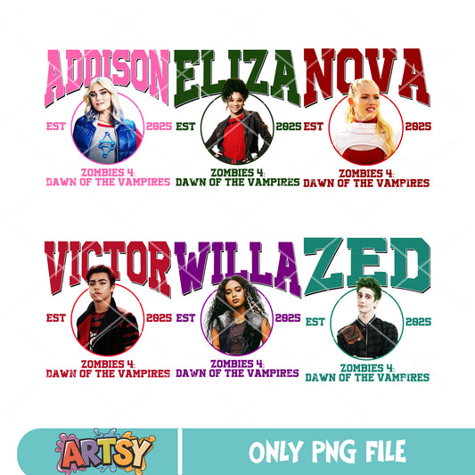 Descendants zombies est png bundle, Descendants zombies png, disney tour 2025 png