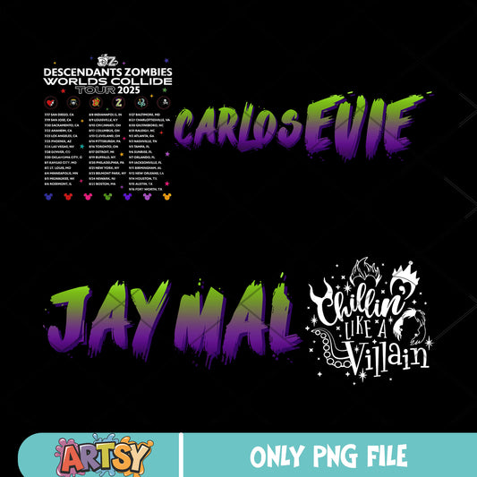 Descendants zombies name png bundle, Descendants zombies png, Descendants Tour PNG