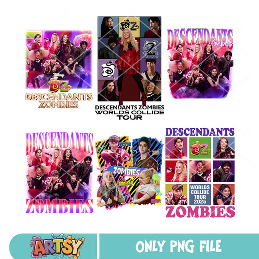 Descendants zombies png bundle, Descendants zombies png, disney tour 2025 png