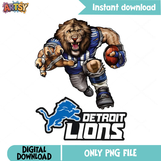 Detroit Lions Mascot PNG, NFL Football Team PNG, Lions PNG
