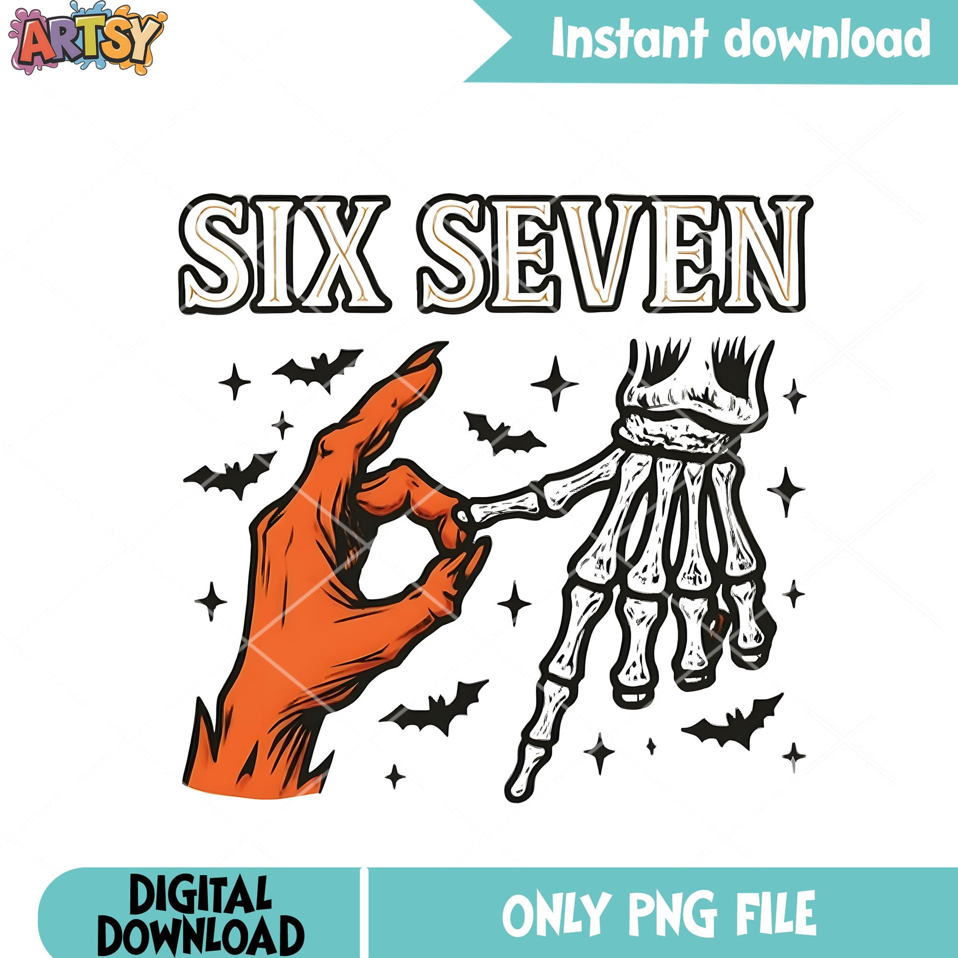Devil skeleton hand 67 png, Spooky Skull 67 png, six seven hand png
