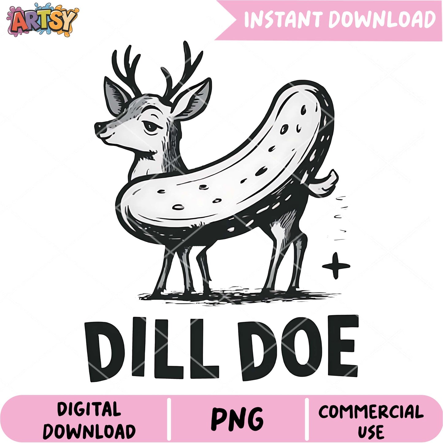 Dill Doe Deer PNG Design Instant Download