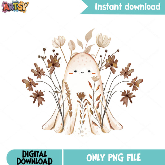 Dirty ghost friendly png, cutie blanket png, halloween scary png