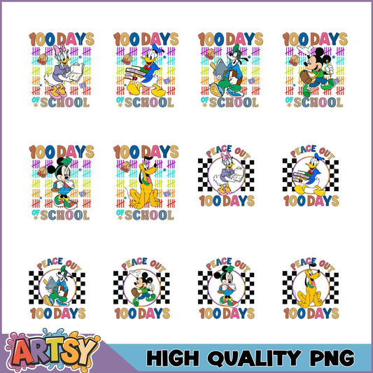 Disney 100 Days of School PNG Bundle - High Quality