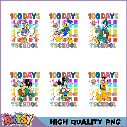 Disney 100 Days of School PNG Bundle