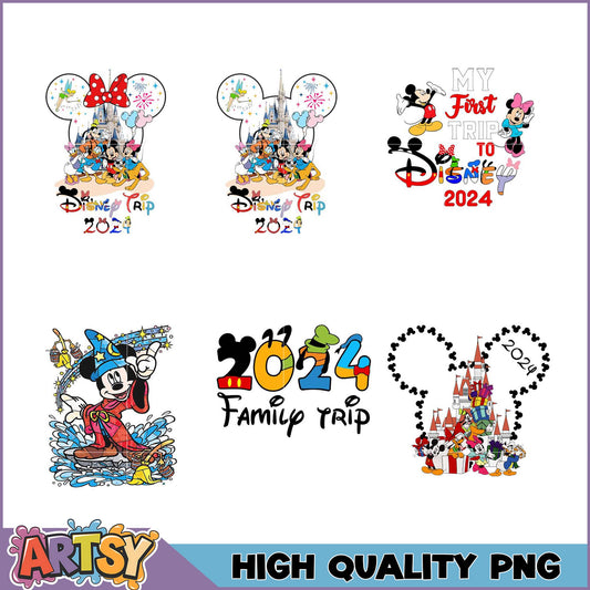 Disney 2024 PNG Bundle Family Trip Designs