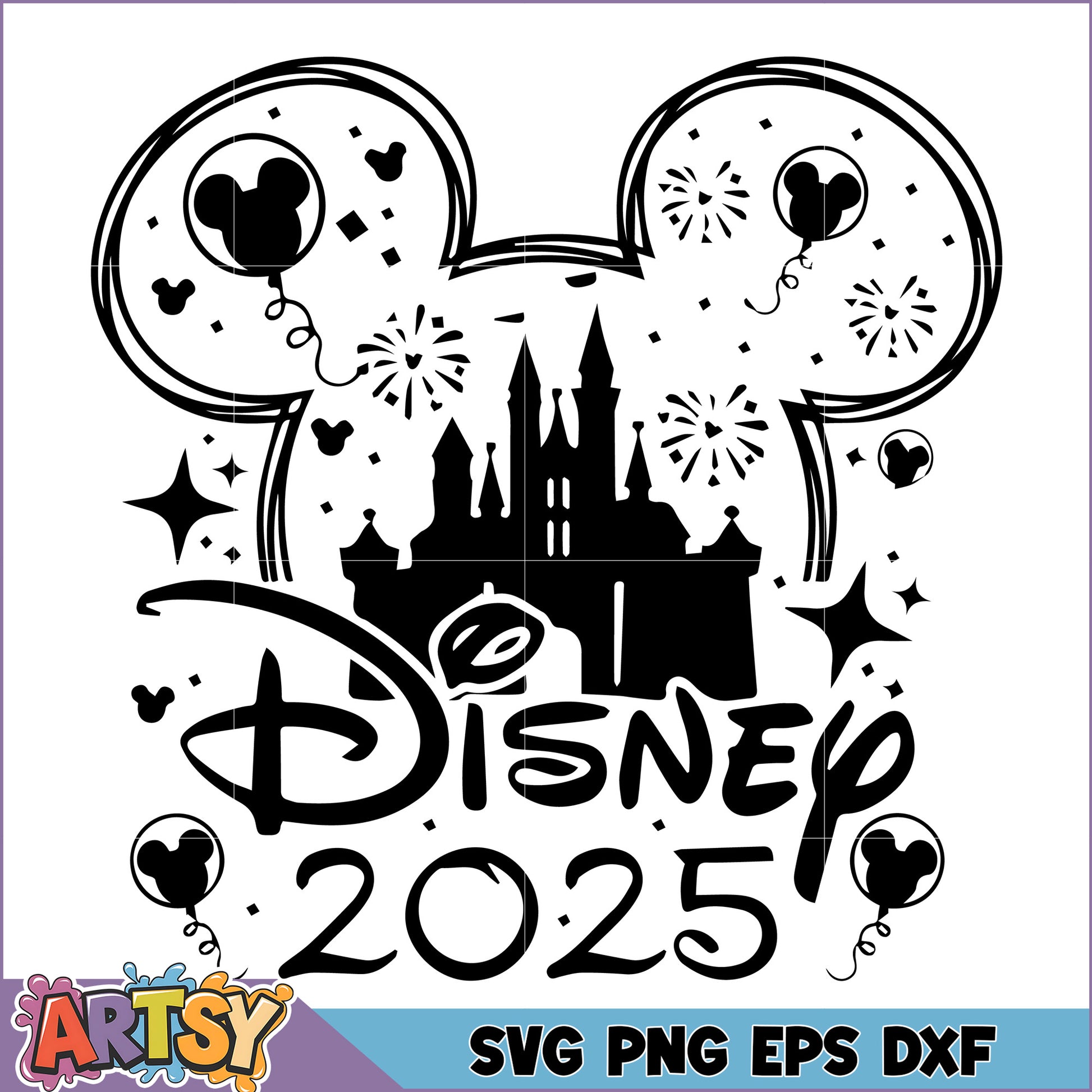Disney 2025 SVG Mickey Mouse Castle
