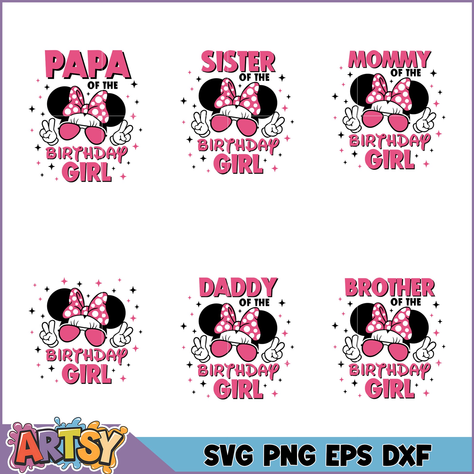 Disney Birthday Girl SVG Bundle Family Designs