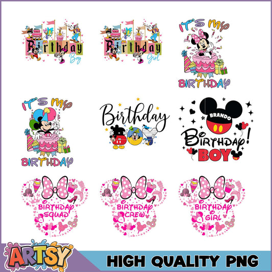 Disney Birthday PNG Bundle High Quality Images