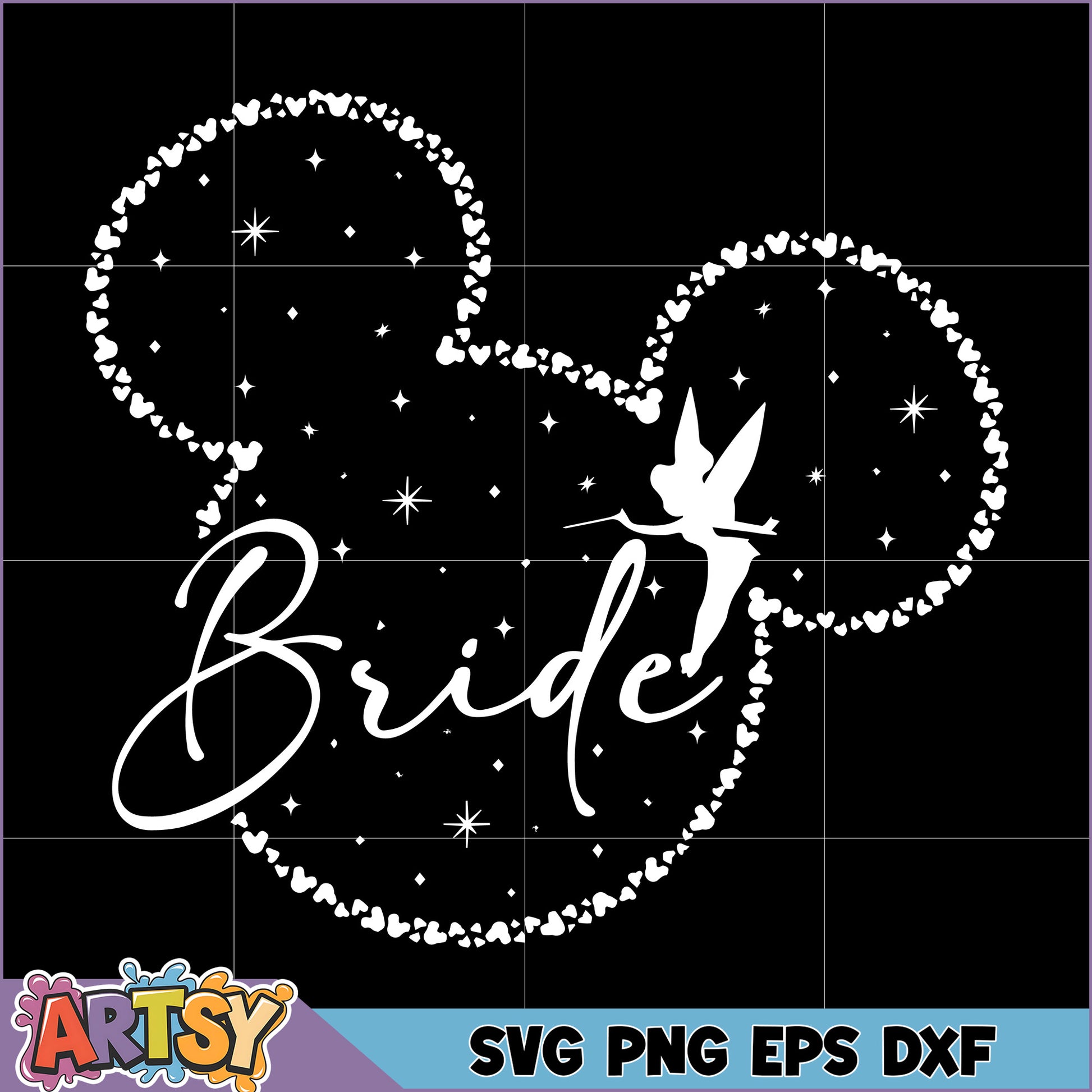 Disney Bride SVG Mickey Mouse Tinkerbell
