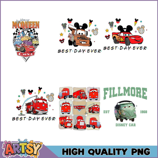 Disney Cars PNG Bundle Best Day Ever Art Design Pack