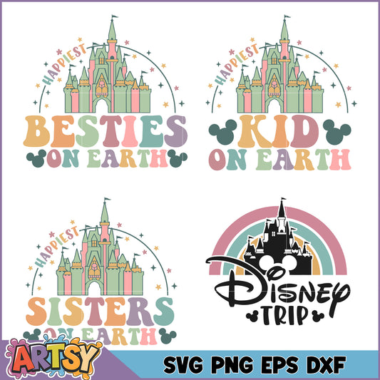 Disney Castle SVG Bundle Best Friends, Family