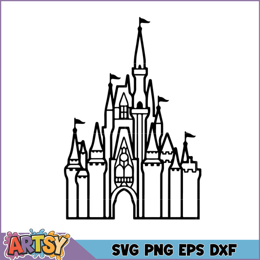 Disney Castle SVG Cut File PNG EPS DXF