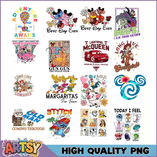 Disney Character PNG Bundle High Quality Images