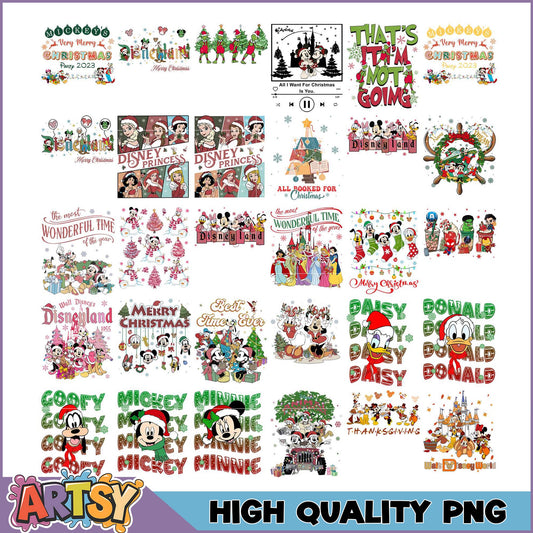 Disney Christmas PNG Bundle High Quality Images