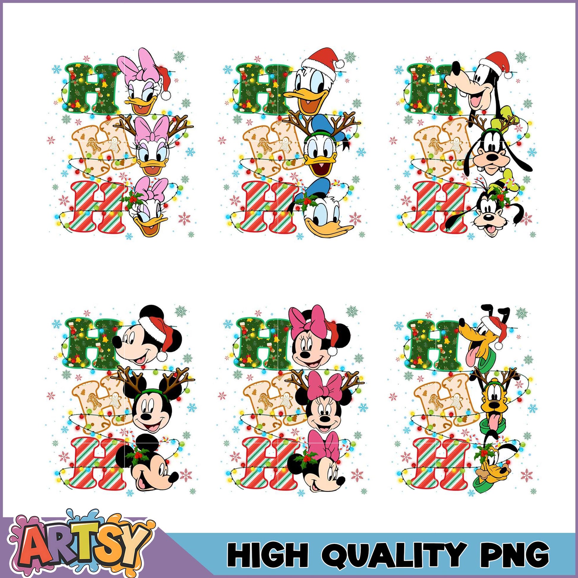 Disney Christmas PNG Bundle Ho Ho Ho