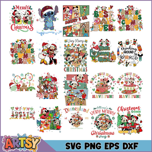 Disney Christmas SVG Bundle Fun Holiday Designs Collection