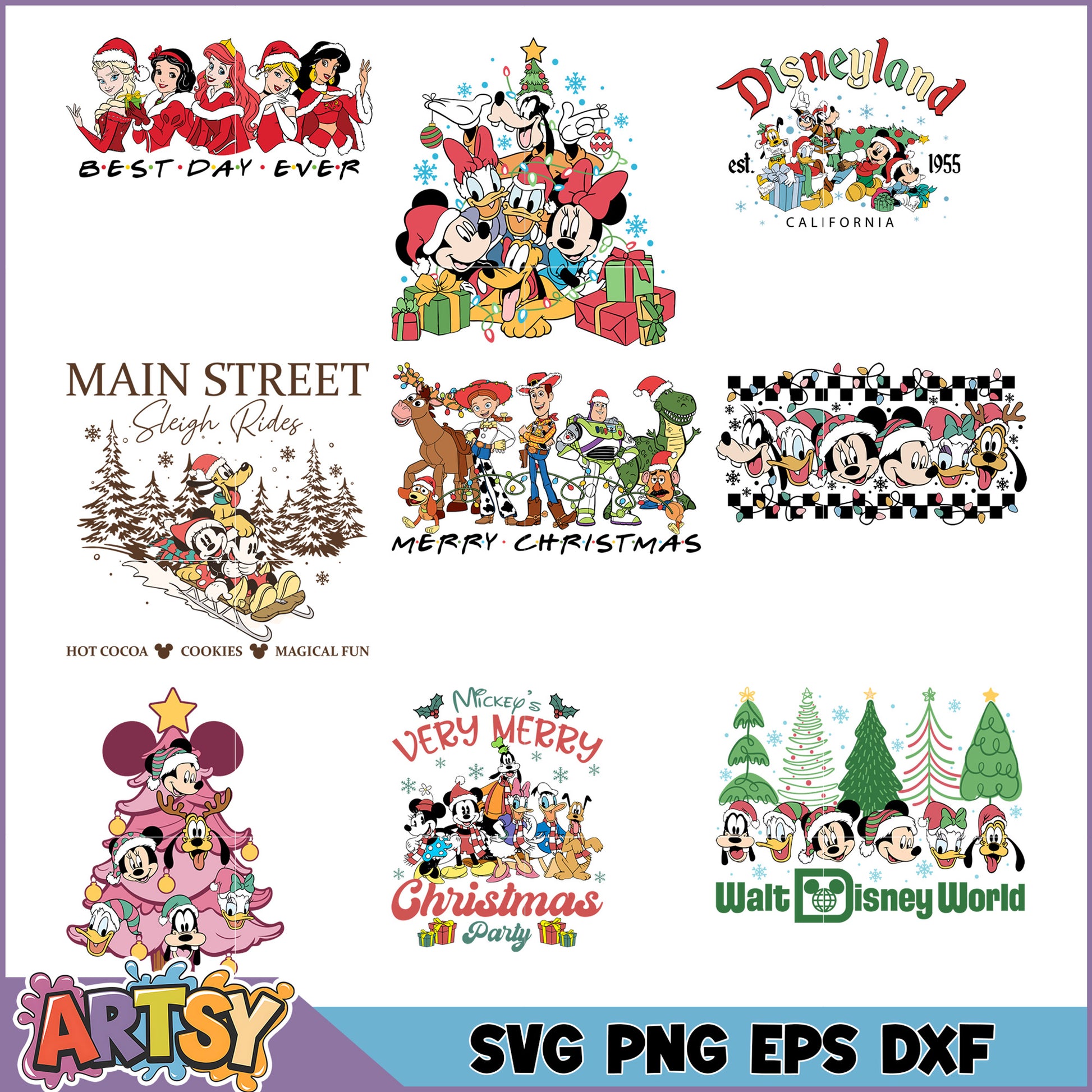 Disney Christmas SVG Bundle PNG EPS DXF