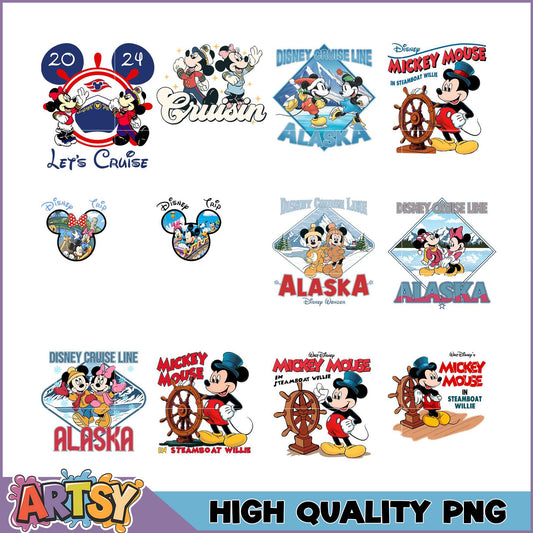 Disney Cruise Alaska Mickey Mouse PNG Bundle
