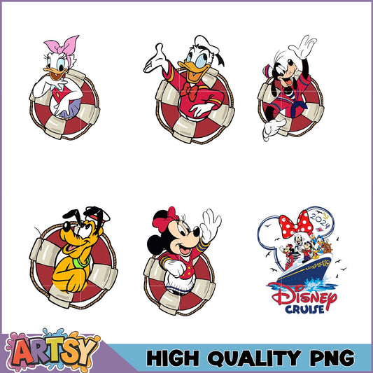 Disney Cruise Characters PNG Bundle - High Quality Images