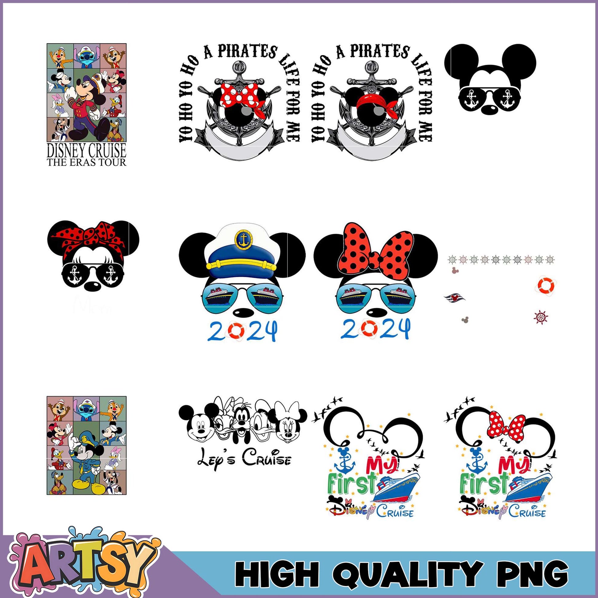 Disney Cruise PNG Bundle Mickey Mouse Designs