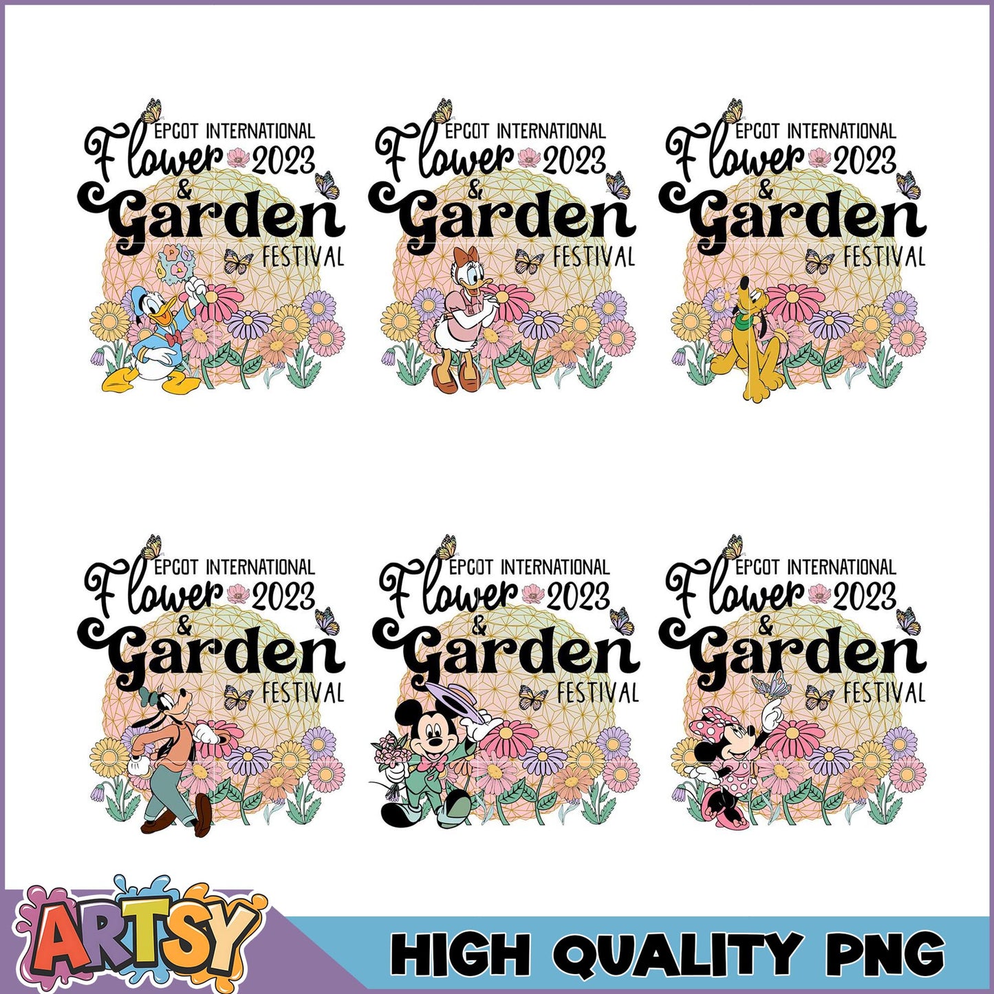 Disney Epcot Flower Garden Festival 2023 PNG Bundle
