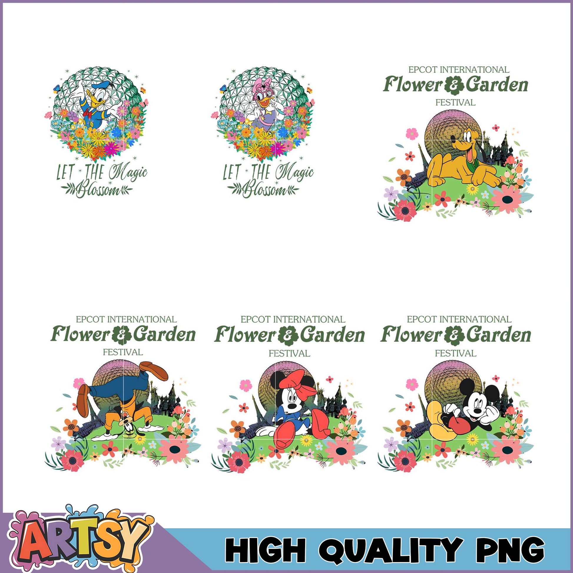 Disney Epcot Flower Garden Festival PNG Bundle