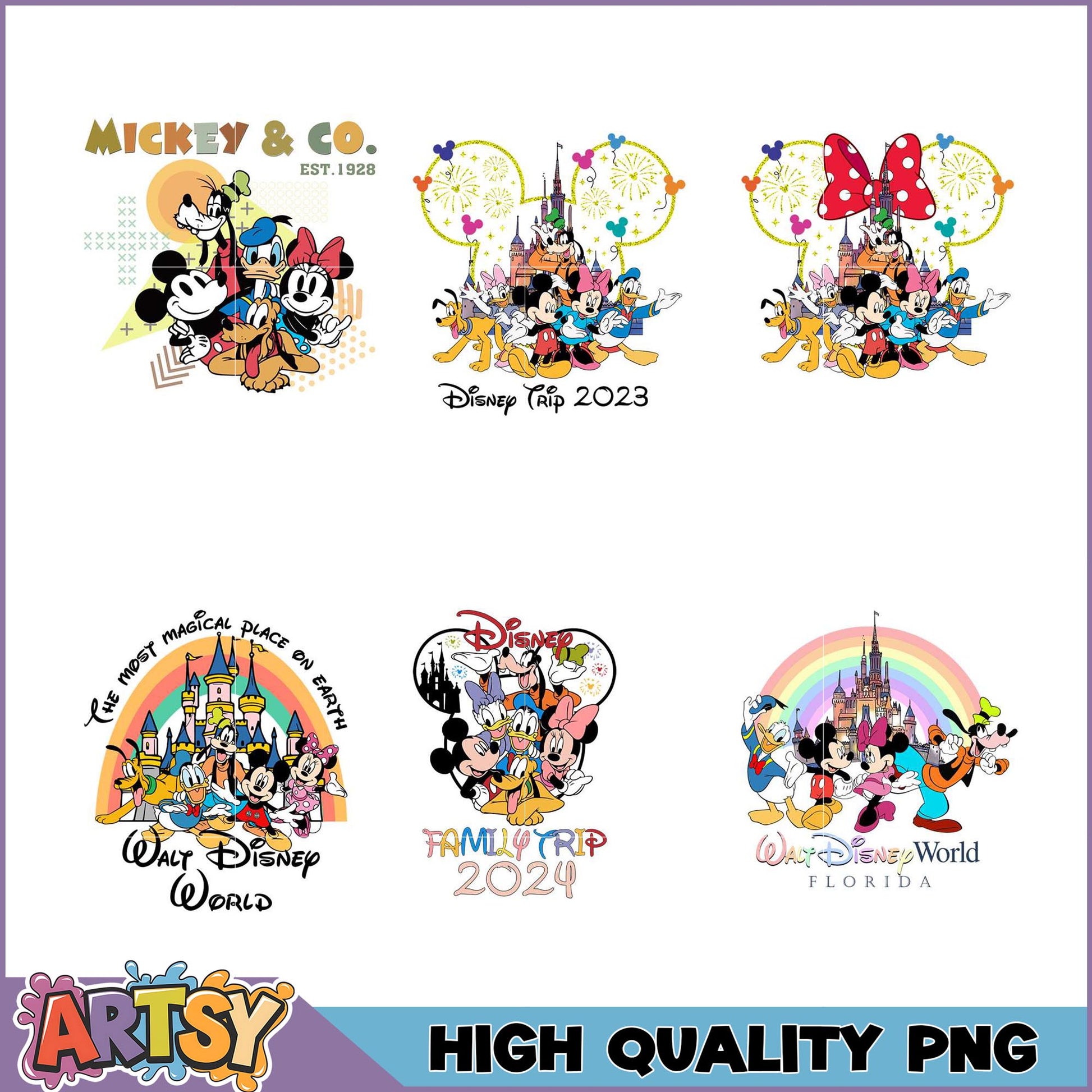 Disney Family PNG Bundle Mickey Mouse High Quality Images