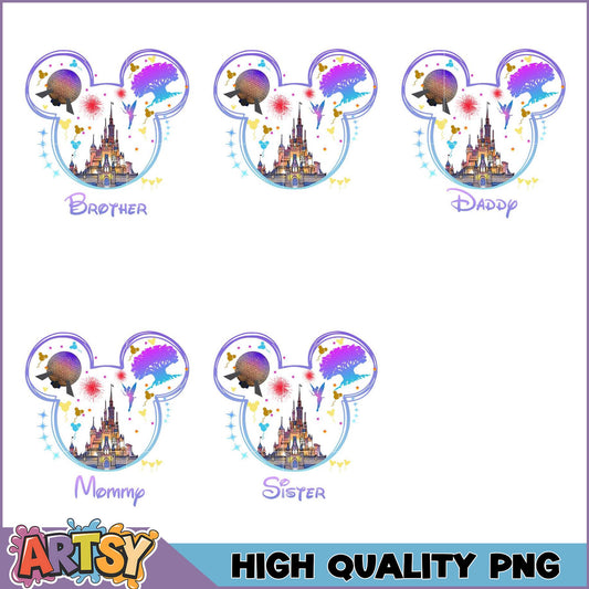 Disney Family PNG Bundle Mom, Dad, Sibling