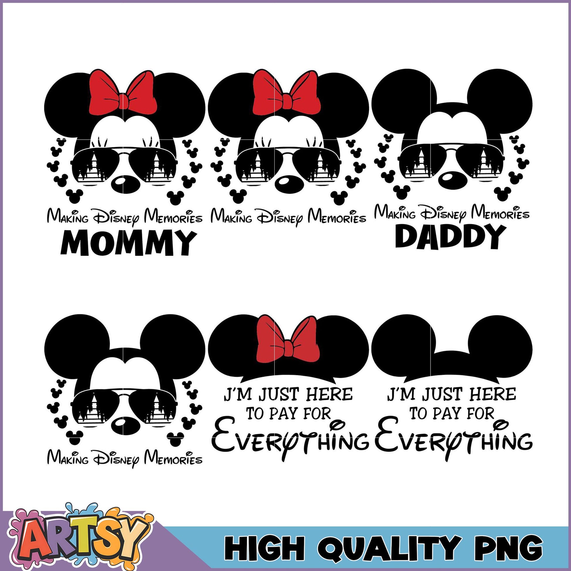 Disney Family PNG Bundle Mommy, Daddy, Kids