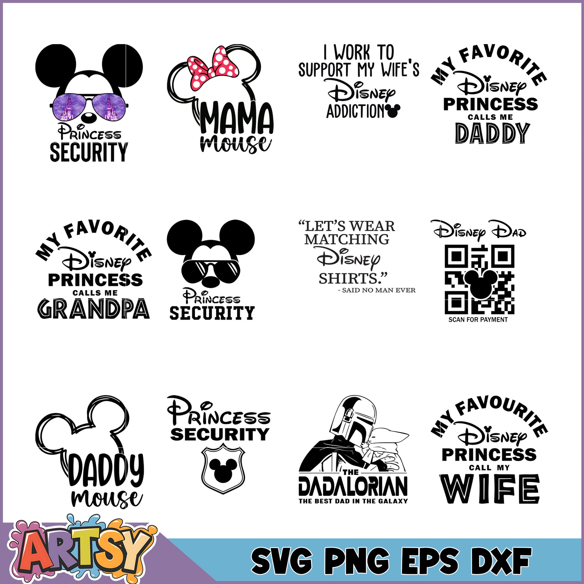 Disney Family SVG Bundle Mom, Dad, Grandparents